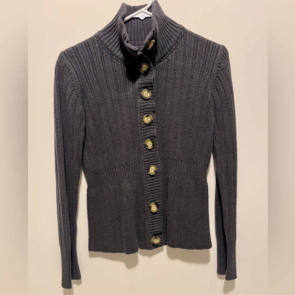 H&M Charcoal Button-Up Cardigan